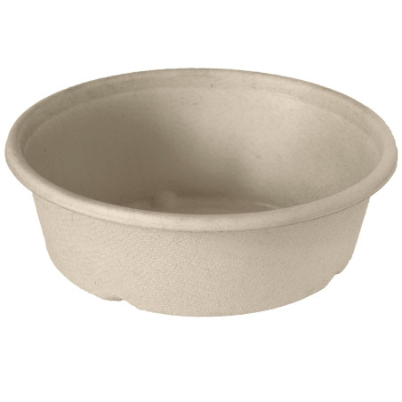 Bagasse bol droit 900 ml BioPack - 19,4x19,4x5,3 cm - Couvercle en option