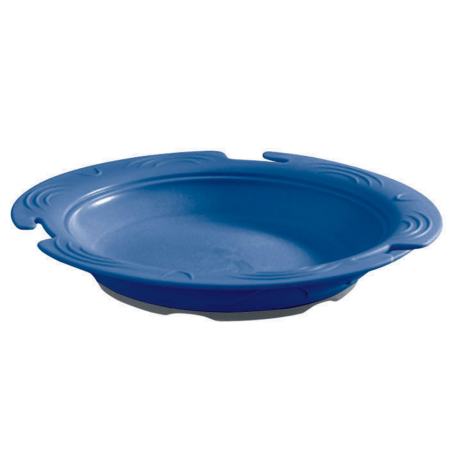 Assiette creuse ronde thermodynamique - avec couvercle bleu