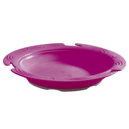 Assiette creuse ronde thermodynamique - avec couvercle cassis