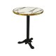 Pack plateau cerclé diam60 Marbre blanc et laiton + Pied basculant Bistrot noir
