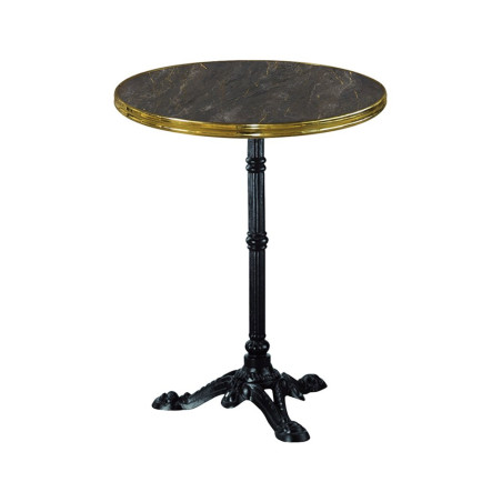 Pack plateau cerclé diam60 cm Aurum et laiton + Pied Retro noir 3 branches