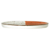 Assiette bord droit - Porcelaine  ø 27 cm - Hélios - Bord droit - Blanc, Ivoire et orange