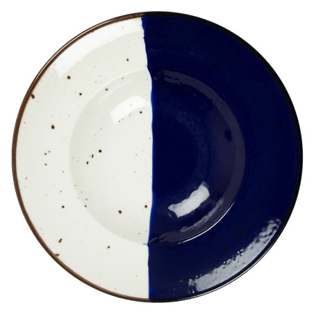 Assiette à pâtes - Porcelaine ø 27 cm - Poséidon - Blanc, Ivoire et bleu
