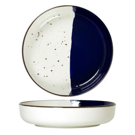 Salad bowl - Porcelaine ø 20 cm - Poséidon - Blanc, Ivoire et bleu