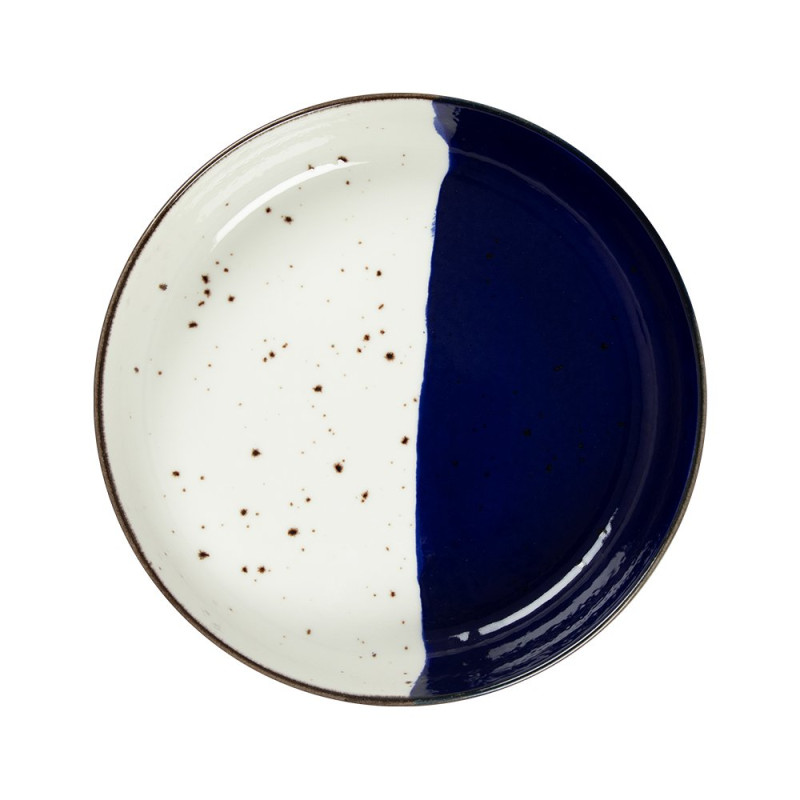Salad bowl - Porcelaine ø 20 cm - Poséidon - Blanc, Ivoire et bleu