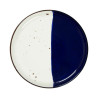 Assiette bord droit - Porcelaine  ø 21 cm - Poséidon - Bord droit  - Blanc, Ivoire et bleu