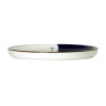 Assiette bord droit - Porcelaine  ø 21 cm - Poséidon - Bord droit  - Blanc, Ivoire et bleu