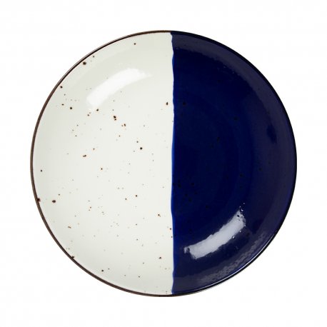 Assiette creuse - Porcelaine Ø.25 cm - Poséidon - Blanc, Ivoire et bleu