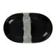 Assiette plate ovale - Porcelaine 32x20 cm - Circé - Sans aile - Noir et nacre