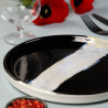 Assiette plate ovale - Porcelaine 32x20 cm - Circé - Sans aile - Noir et nacre