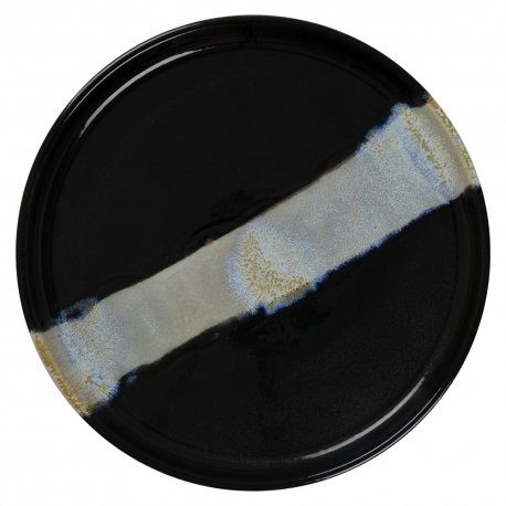 Assiette bord droit - Porcelaine Ø.27 cm - Circé - Bord droit - Noir et nacre