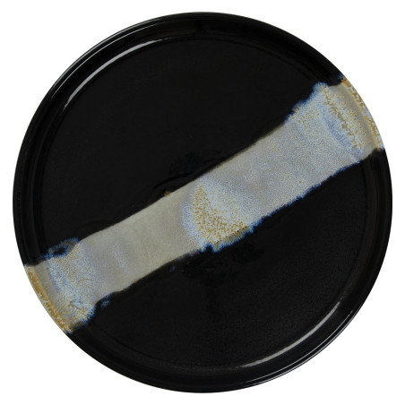 Assiette bord droit - Porcelaine  ø 27 cm - Circé - Bord droit - Noir et nacre
