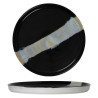 Assiette bord droit - Porcelaine  ø 27 cm - Circé - Bord droit - Noir et nacre