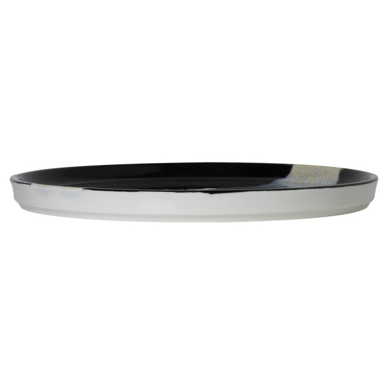 Assiette bord droit - Porcelaine  ø 27 cm - Circé - Bord droit - Noir et nacre