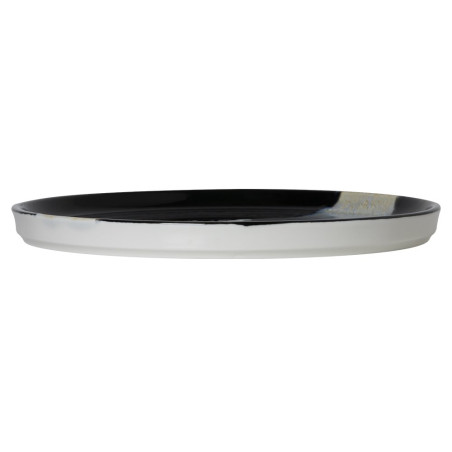 Assiette bord droit - Porcelaine  ø 27 cm - Circé - Bord droit - Noir et nacre
