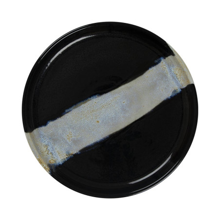 Assiette bord droit - Porcelaine  ø 21 cm - Circé - Bord droit - Noir et nacre