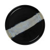 Assiette bord droit - Porcelaine  ø 21 cm - Circé - Bord droit - Noir et nacre
