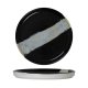Assiette bord droit - Porcelaine Ø.21 cm - Circé - Bord droit - Noir et nacre