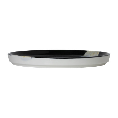 Assiette bord droit - Porcelaine  ø 21 cm - Circé - Bord droit - Noir et nacre