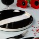 Assiette bord droit - Porcelaine Ø.21 cm - Circé - Bord droit - Noir et nacre