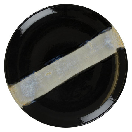 Assiette plate - Porcelaine ø 27 cm - Circé - Sans aile - Noir et nacre