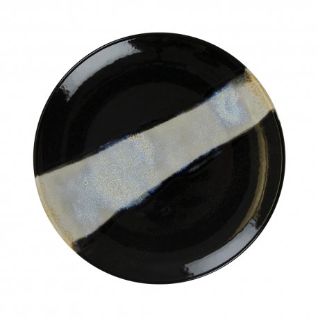 Assiette plate - Porcelaine Ø.21 cm - Circé - Sans aile - Noir et nacre