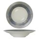 Assiette à pâtes - Porcelaine Ø.27 cm - Nyx - Blanc, bleu et argent