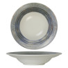 Assiette à pâtes - Porcelaine ø 27 cm - Nyx - Blanc, bleu et argent