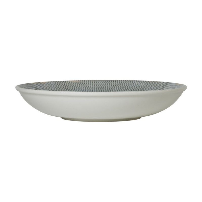 Assiette creuse - Porcelaine ø 25 cm - Nyx - Blanc, bleu et argent