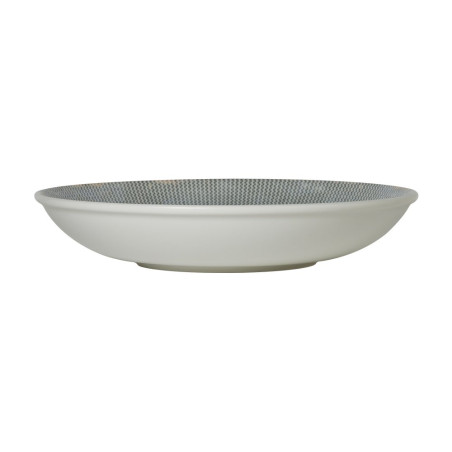 Assiette creuse - Porcelaine ø 25 cm - Nyx - Blanc, bleu et argent