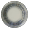 Assiette plate - Porcelaine ø 27 cm - Nyx - Sans aile - Blanc, bleu et argent