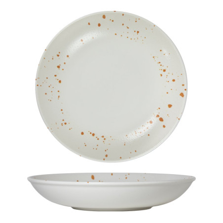 Assiette creuse - Porcelaine ø 25 cm - Hermès - Orange et blanc