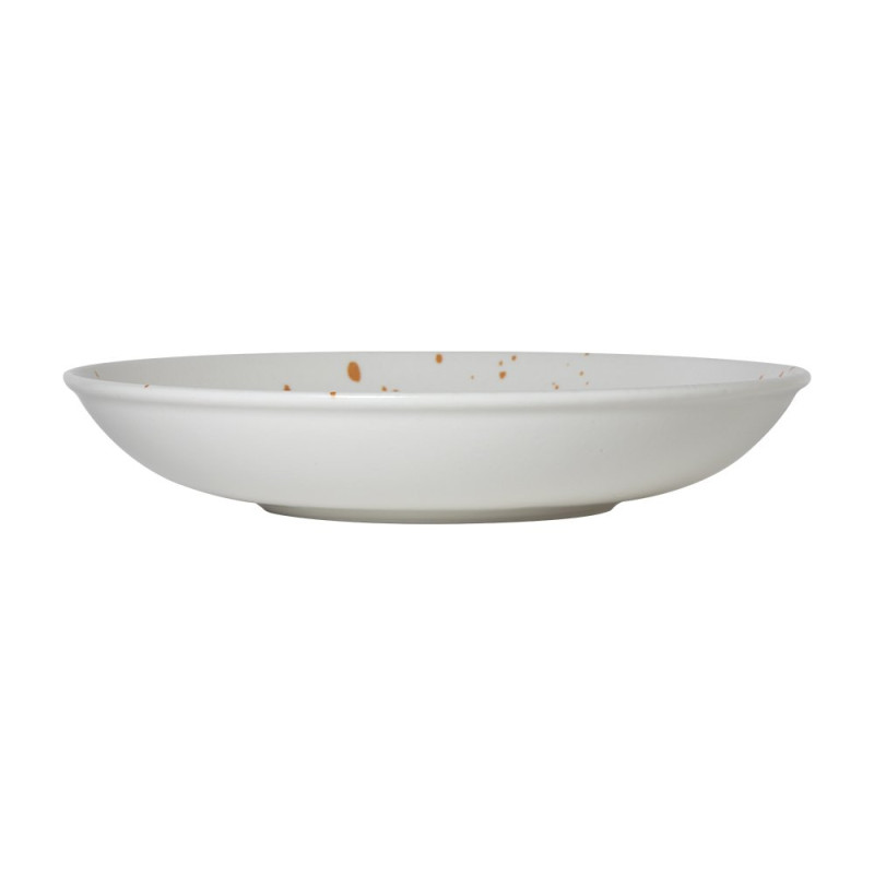 Assiette creuse - Porcelaine ø 25 cm - Hermès - Orange et blanc