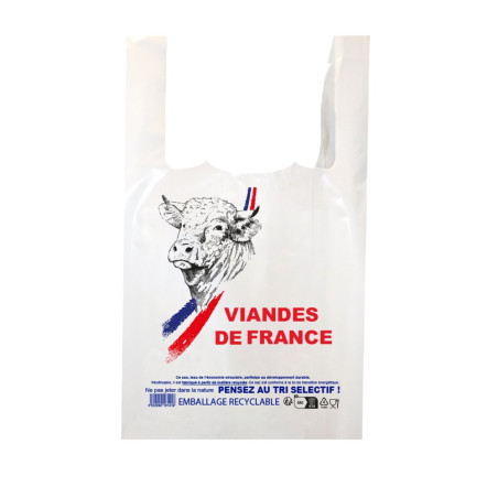 Sac à bretelles réutilisable impression Viande de France - Plastique