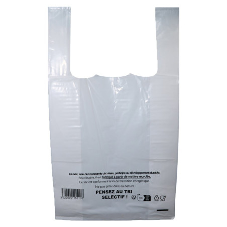 Sac à bretelles - épaisseur 50u - 260/(60+60)x450 mm - plastique blanc transparent - prix au carton de 500