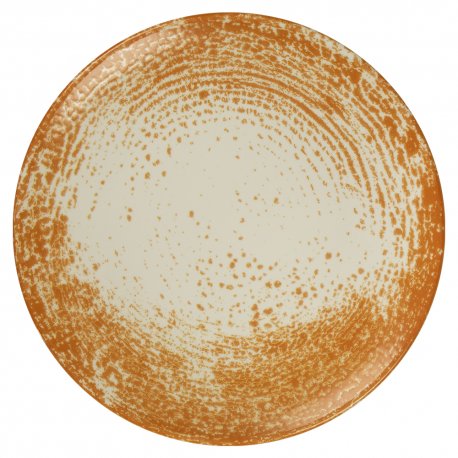 Assiette plate - Porcelaine 27 cm - Pan - Sans aile - Orange Manufacture de Digoin