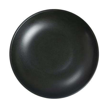 Assiette creuse - Porcelaine ø 25 cm - Arès - Noir mat