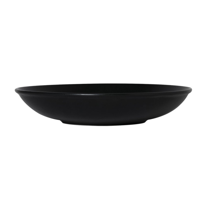 Assiette creuse - Porcelaine ø 25 cm - Arès - Noir mat