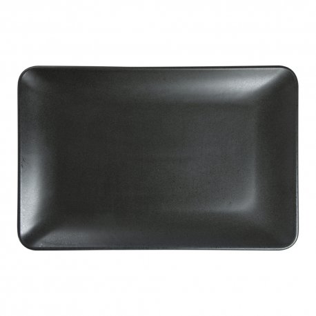 Assiette rectangulaire - Porcelaine 30x20 cm - ArÃ¨s - Noir mat