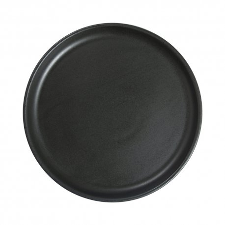 Assiette bord droit - Porcelaine Ø.21 cm - Arès - Bord droit - Noir mat