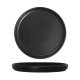 Assiette bord droit - Porcelaine Ø.21 cm - Arès - Bord droit - Noir mat