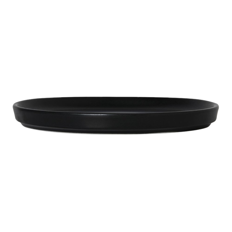 Assiette bord droit - Porcelaine  ø 21 cm - Arès - Bord droit - Noir mat