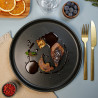 Assiette bord droit - Porcelaine  ø 21 cm - Arès - Bord droit - Noir mat