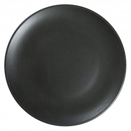 Assiette plate - Porcelaine Ø.27 cm - Arès - Sans aile - Noir mat
