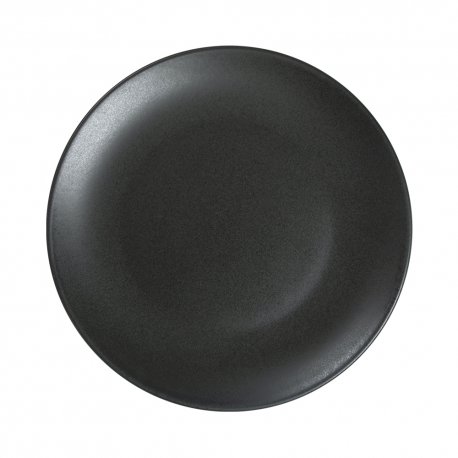 Assiette plate - Porcelaine Ø.21 cm - Arès - Sans aile - Noir mat