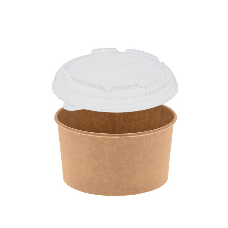Boîte à salade 960 ml - ø15x7,9 cm - Kraft brun