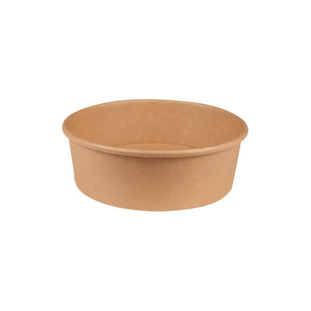 Boîte à salade 500ml Ø15x5 cm en kraft brun
