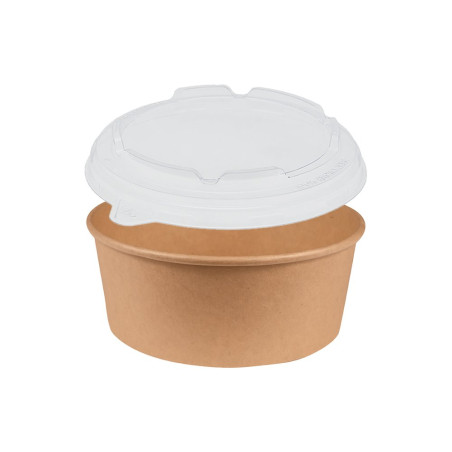 Boîte à salade 780ml Ø15x6,1 cm en kraft brun