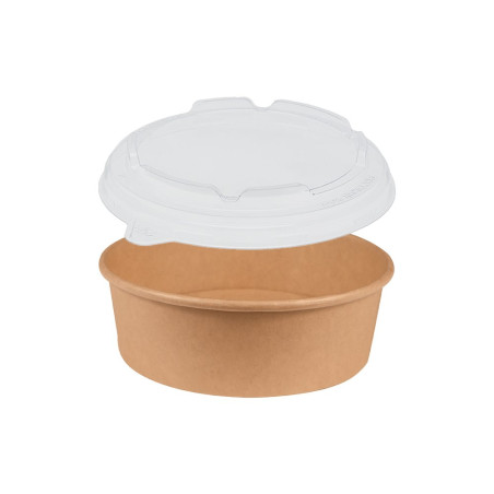 Couvercle pour boîte à salade 780ml Ø15 cm en kraft brun