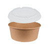 Boîte à salade 1250ml Ø17,6x7 cm en kraft brun